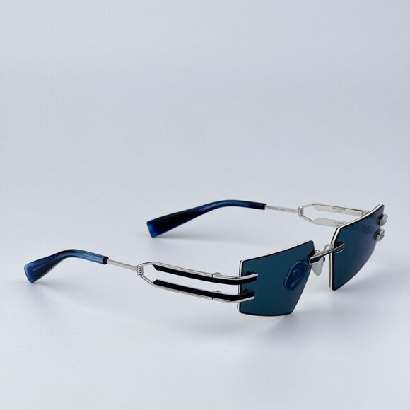 Balmain FIXE BPS-123E-54 Women BRAND NEW Sunglasses Titanium Silver Blue Mirror - Picture 6 of 12